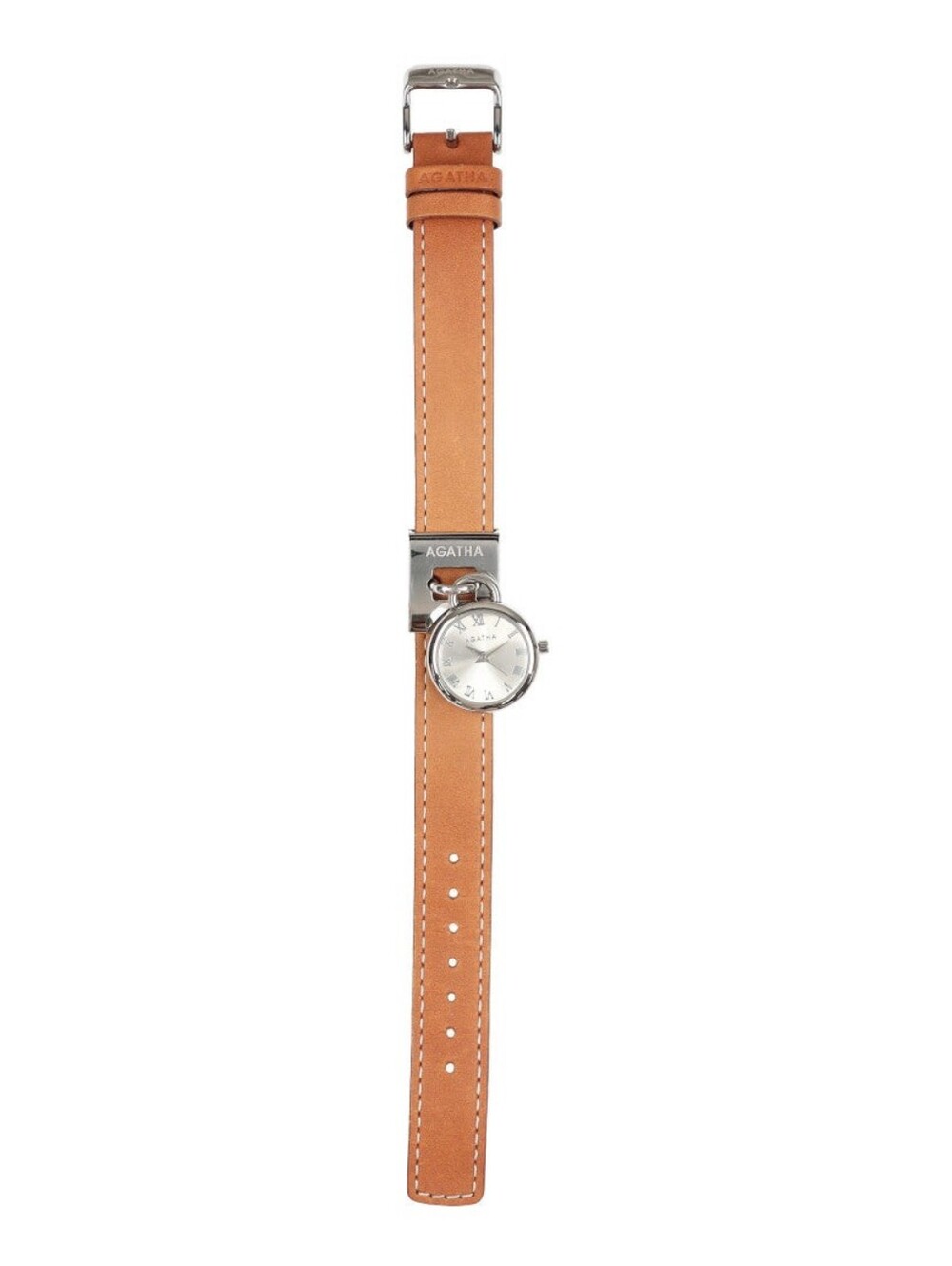 Agatha Paris Brown Leather Watch Bracelet